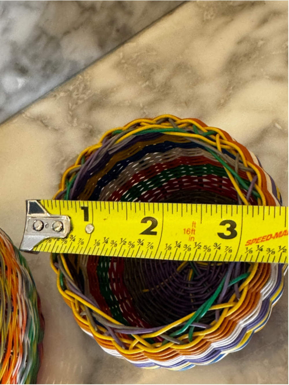 Vintage Set of 3 Handwoven South African Zulu Telephone Wire Baskets - Picture 12 of 15